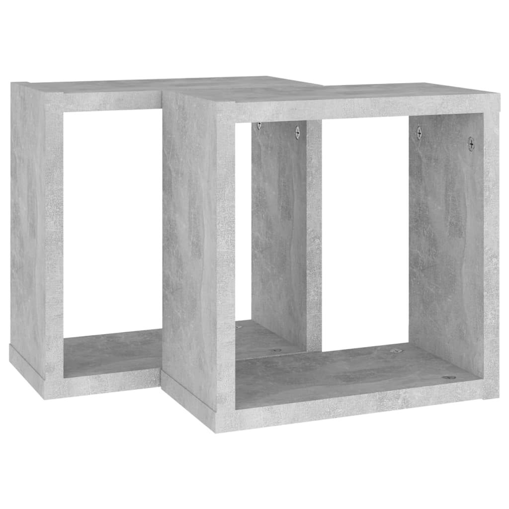 Vegghyller kubeformet 2 stk betonggrå 30x15x30 cm