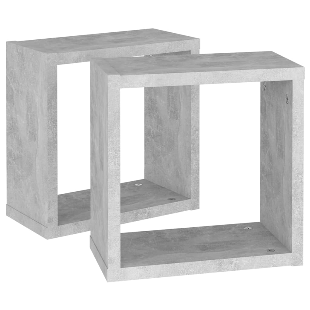 Vegghyller kubeformet 2 stk betonggrå 30x15x30 cm