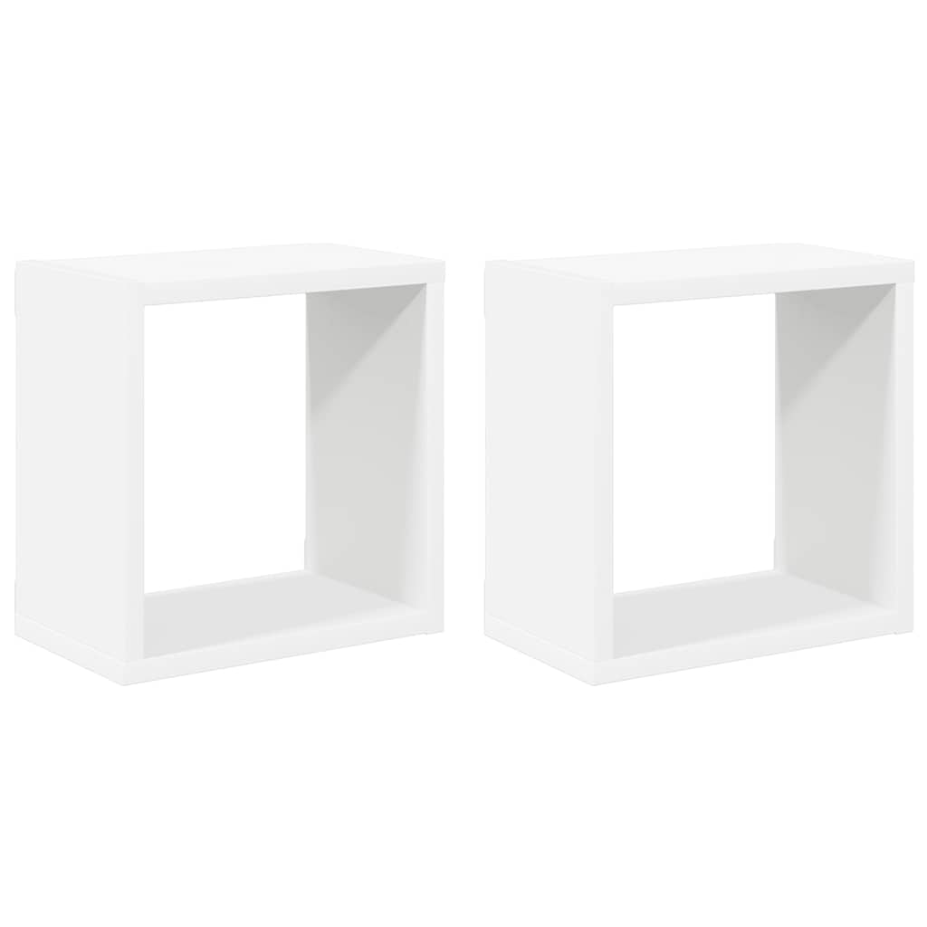 Vegghyller kubeformet 2 stk hvit 26x15x26 cm