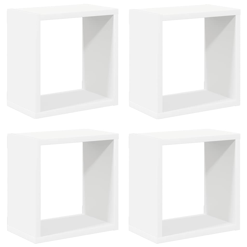 Vegghyller kubeformet 4 stk hvit 26x15x26 cm