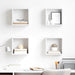 Vegghyller kubeformet 4 stk hvit 26x15x26 cm