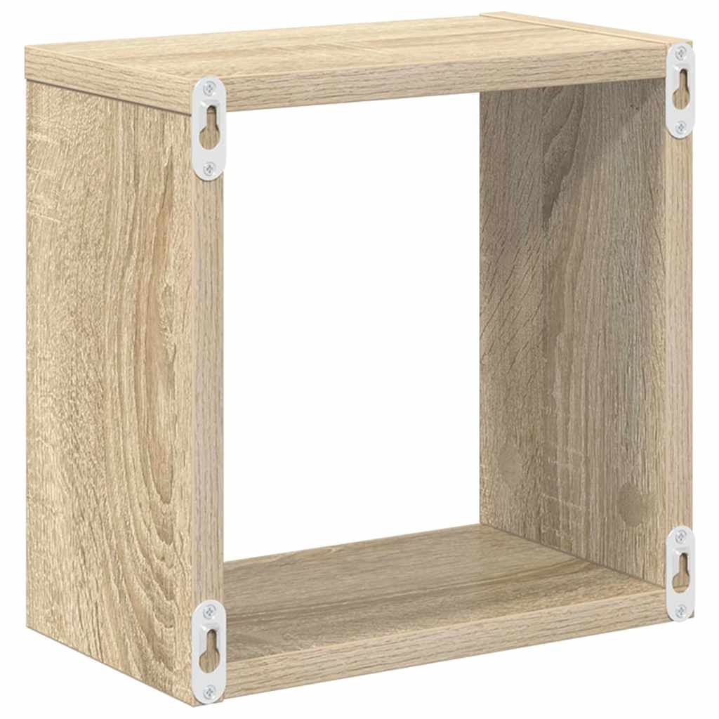 Vegghyller kubeformet 2 stk sonoma eik 26x15x26 cm