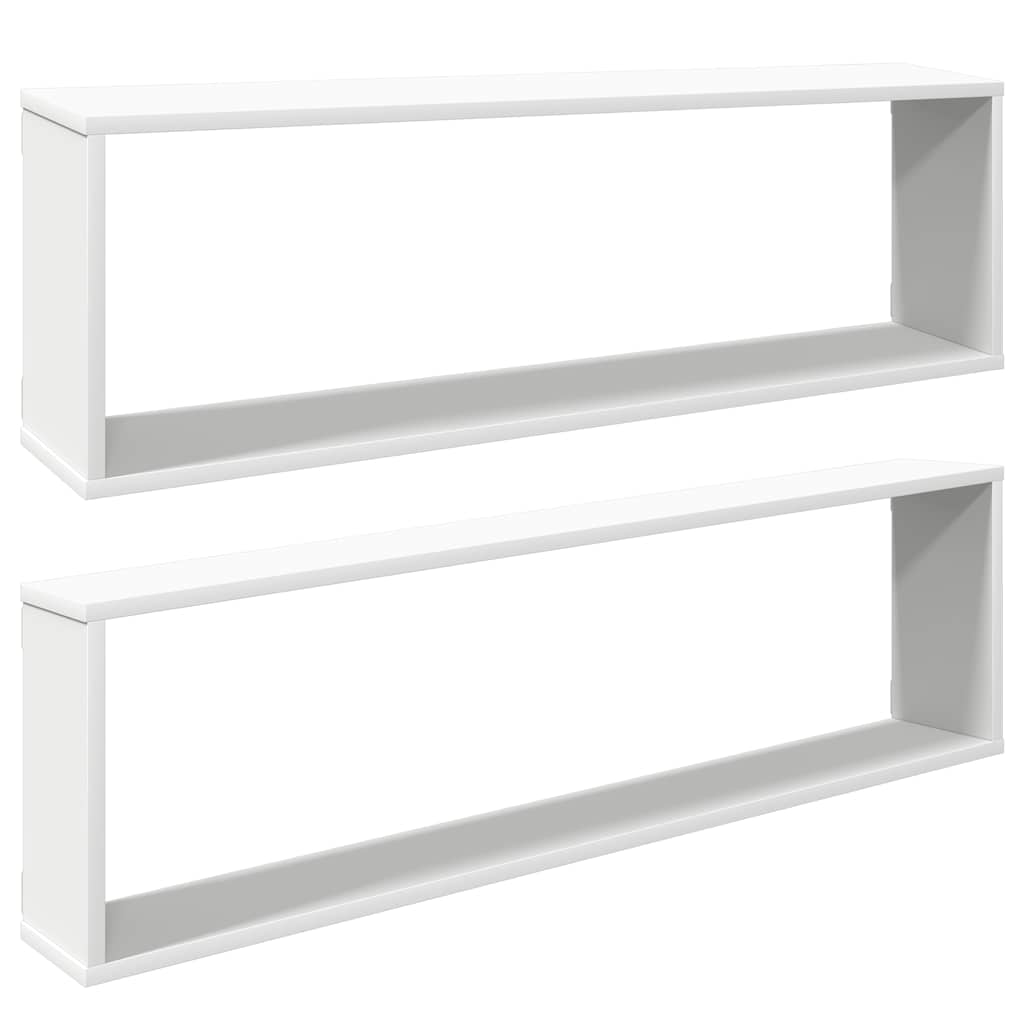 Vegghyller kubeformet 2 stk hvit 100x15x30 cm konstruert tre vidaXL