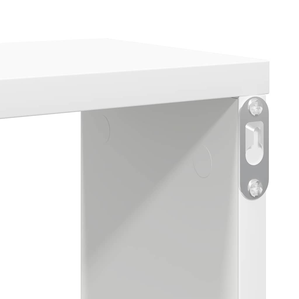 Vegghyller kubeformet 4 stk hvit 100x15x30 cm konstruert tre