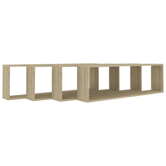 Vegghyller kube 4 stk sonoma eik 100x15x30 cm konstruert tre