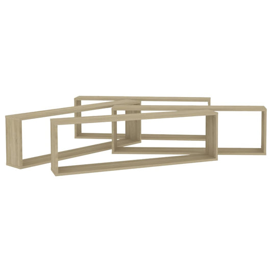 Vegghyller kube 4 stk sonoma eik 100x15x30 cm konstruert tre