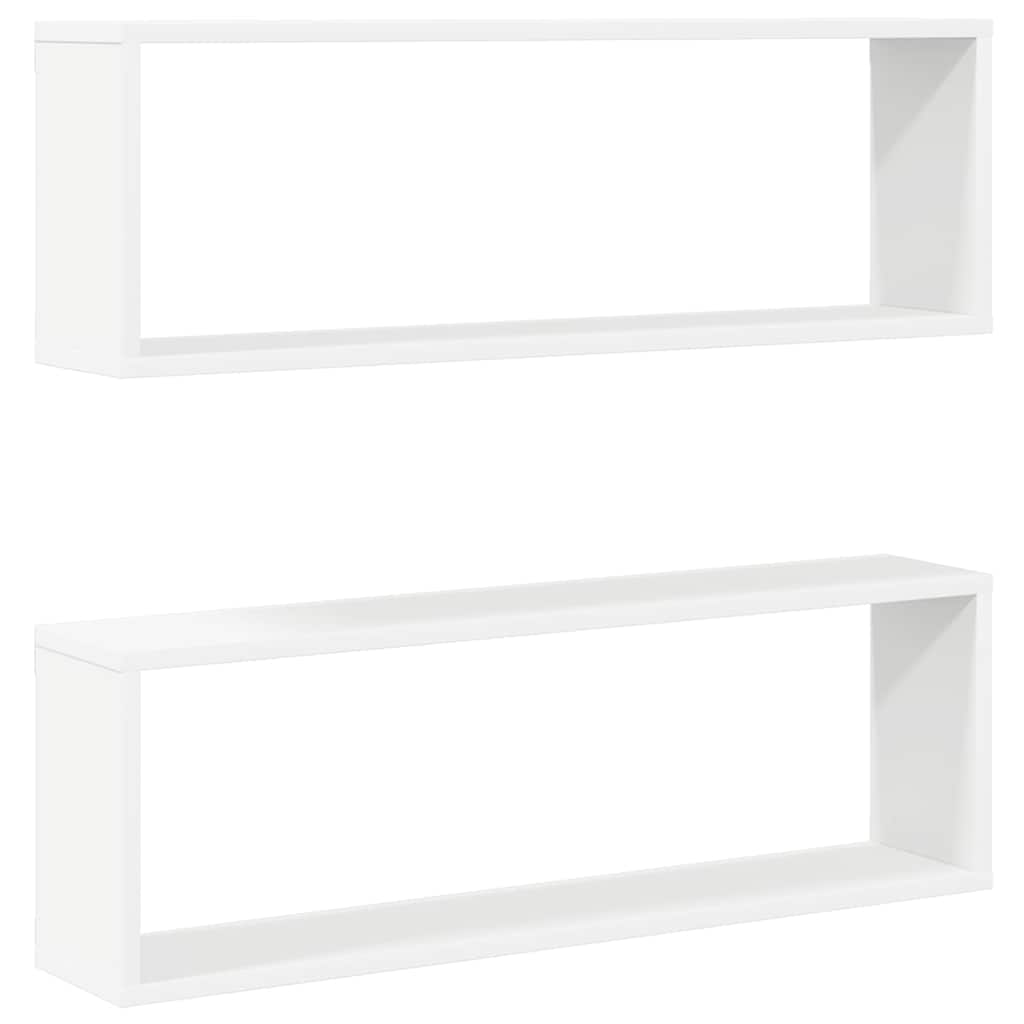 Vegghyller kubeformet 2 stk hvit 80x15x26,5 cm konstruert tre vidaXL
