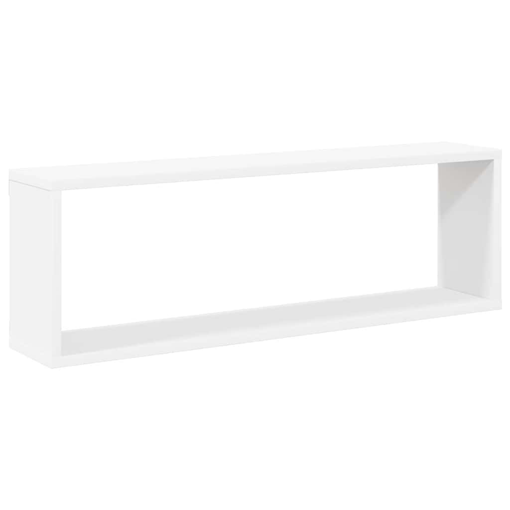 Vegghyller kubeformet 2 stk hvit 80x15x26,5 cm konstruert tre vidaXL