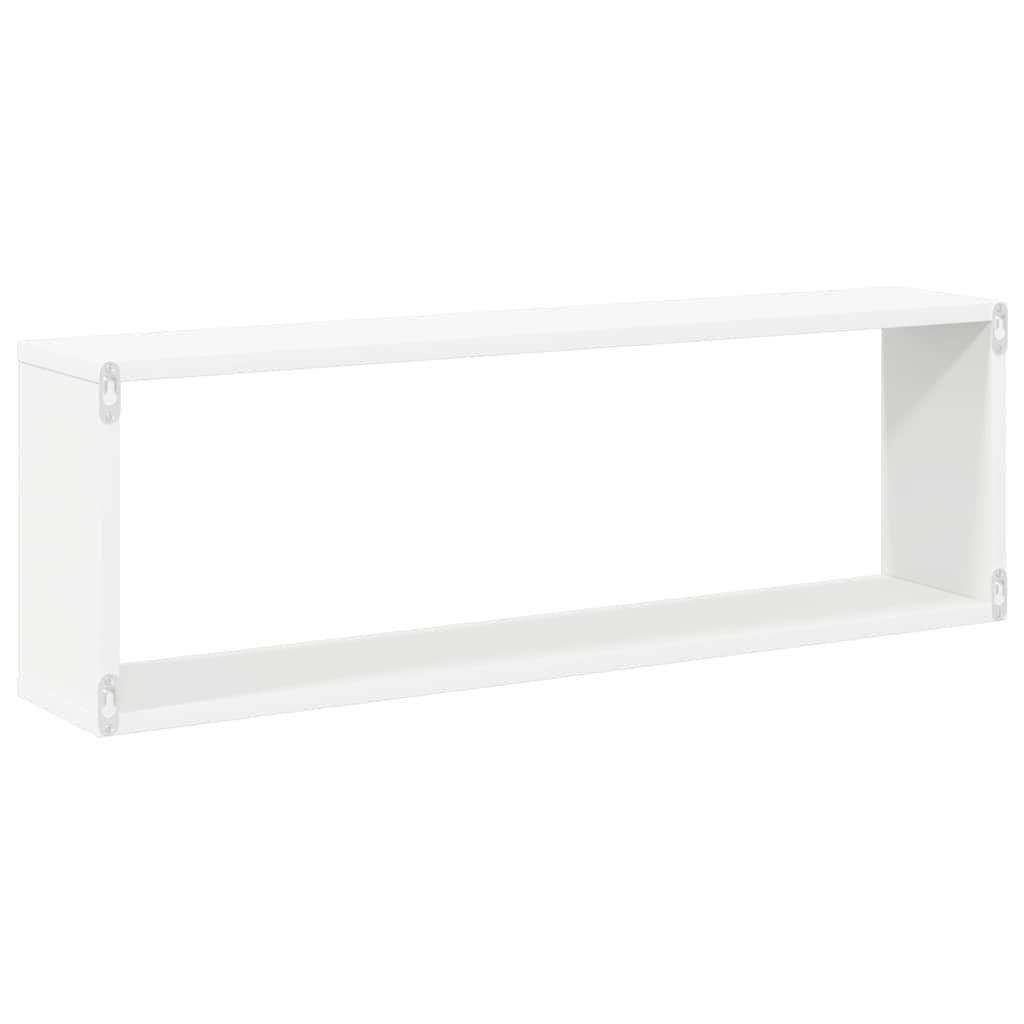 Vegghyller kubeformet 2 stk hvit 80x15x26,5 cm konstruert tre vidaXL