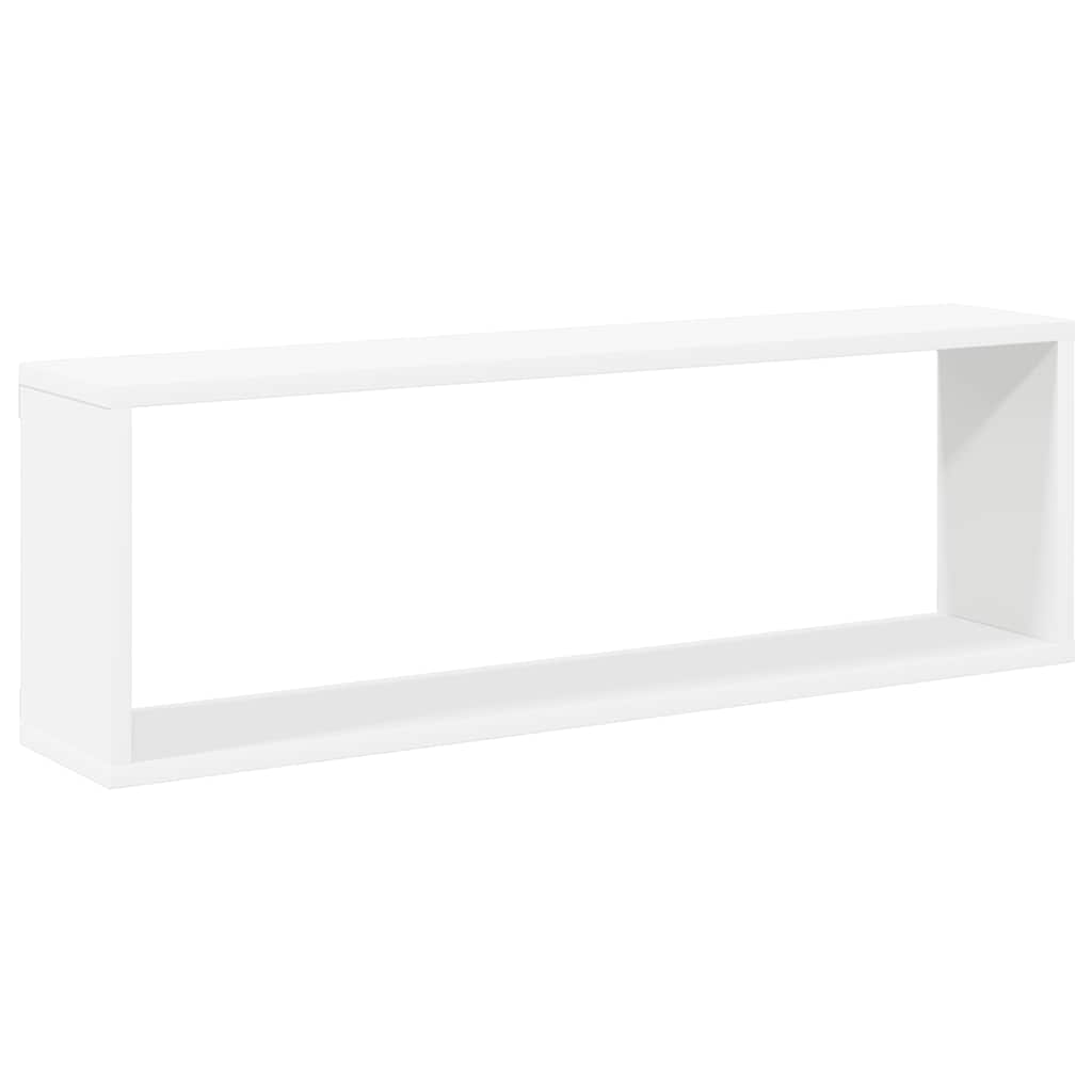 Vegghyller kubeformet 4 stk hvit 80x15x26,5 cm konstruert tre