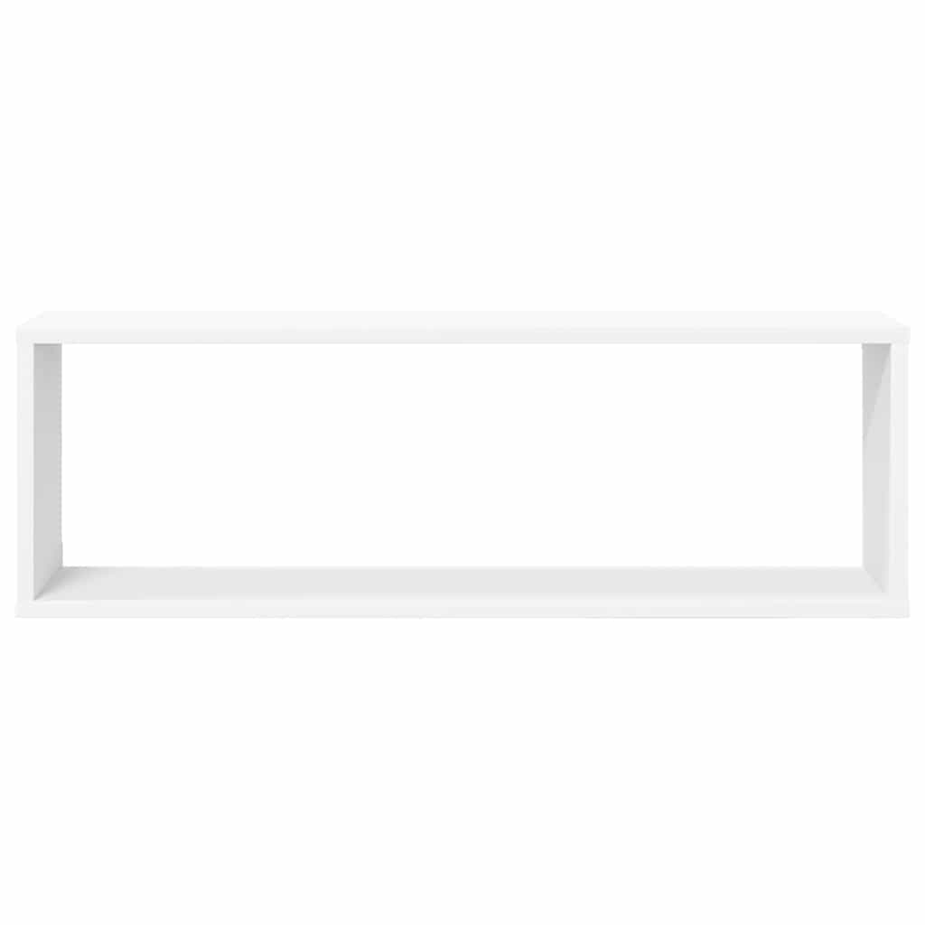 Vegghyller kubeformet 4 stk hvit 80x15x26,5 cm konstruert tre