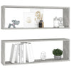 Vegghyller kube 2 stk betonggrå 80x15x26,5 cm konstruert tre