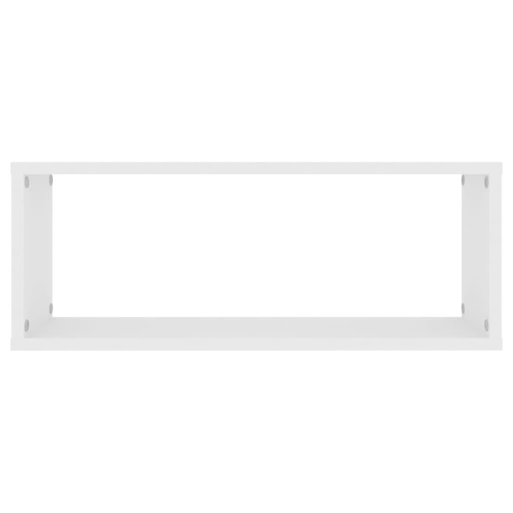 Vegghyller kubeformet 6 stk hvit 60x15x23 cm konstruert tre