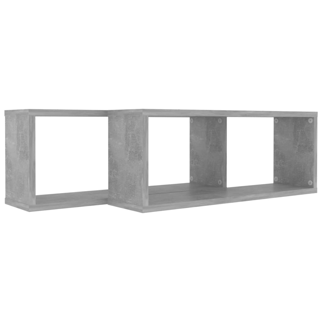 Vegghyller kubeformet 2 stk betonggrå 60x15x23cm konstruert tre