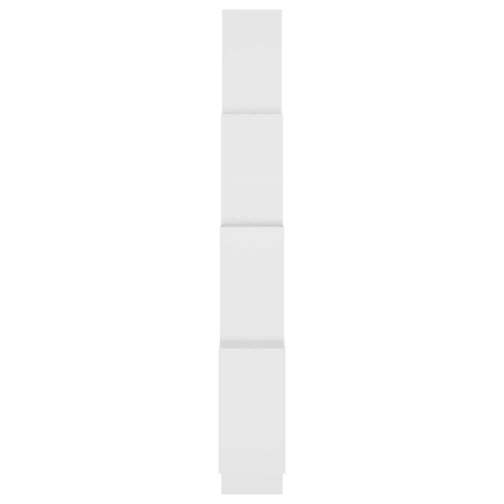 Kubeformet vegghylle hvit 90x15x119 cm sponplate