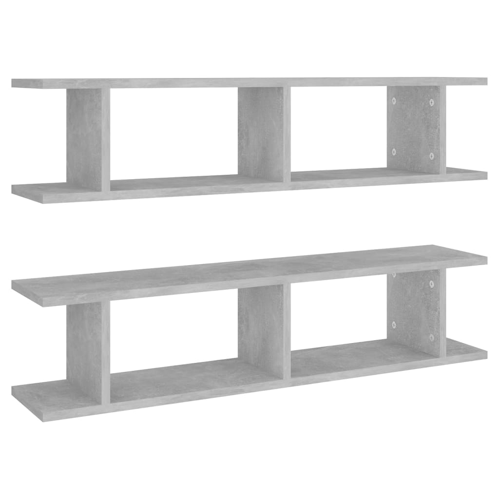 Vegghyller 2 stk betonggrå 90x18x20 cm konstruert tre