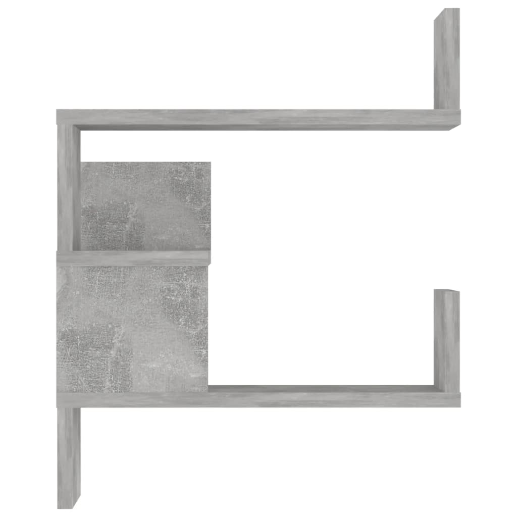 Veggmontert hjørnehylle betonggrå 40x40x50 cm konstruert tre