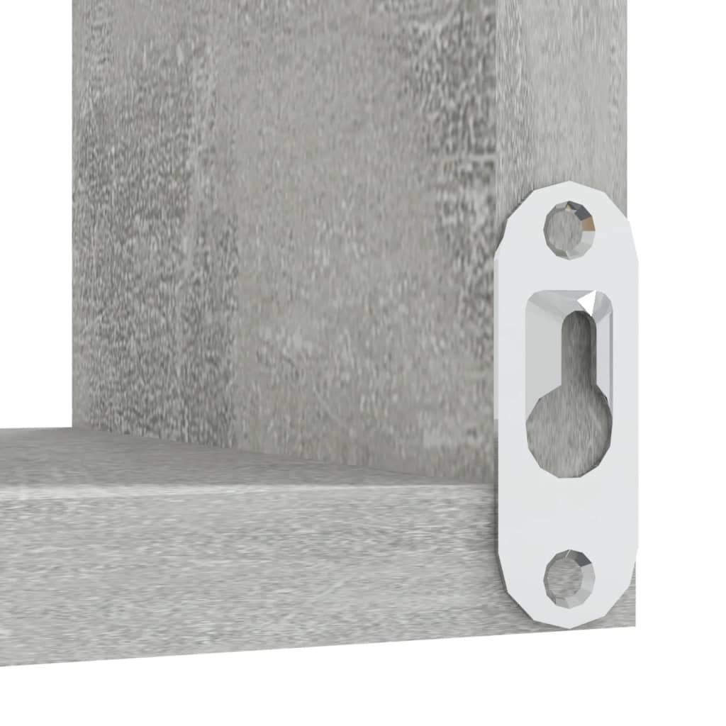 Veggmontert hjørnehylle betonggrå 40x40x50 cm konstruert tre