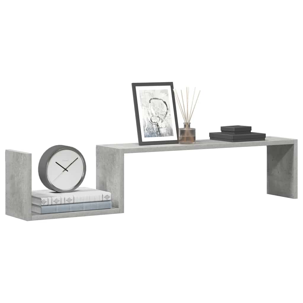 Vegghyller 2 stk betonggrå 100x15x20 cm konstruert tre