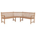 Hjørnebenk for hage 185x185x90 cm heltre teak