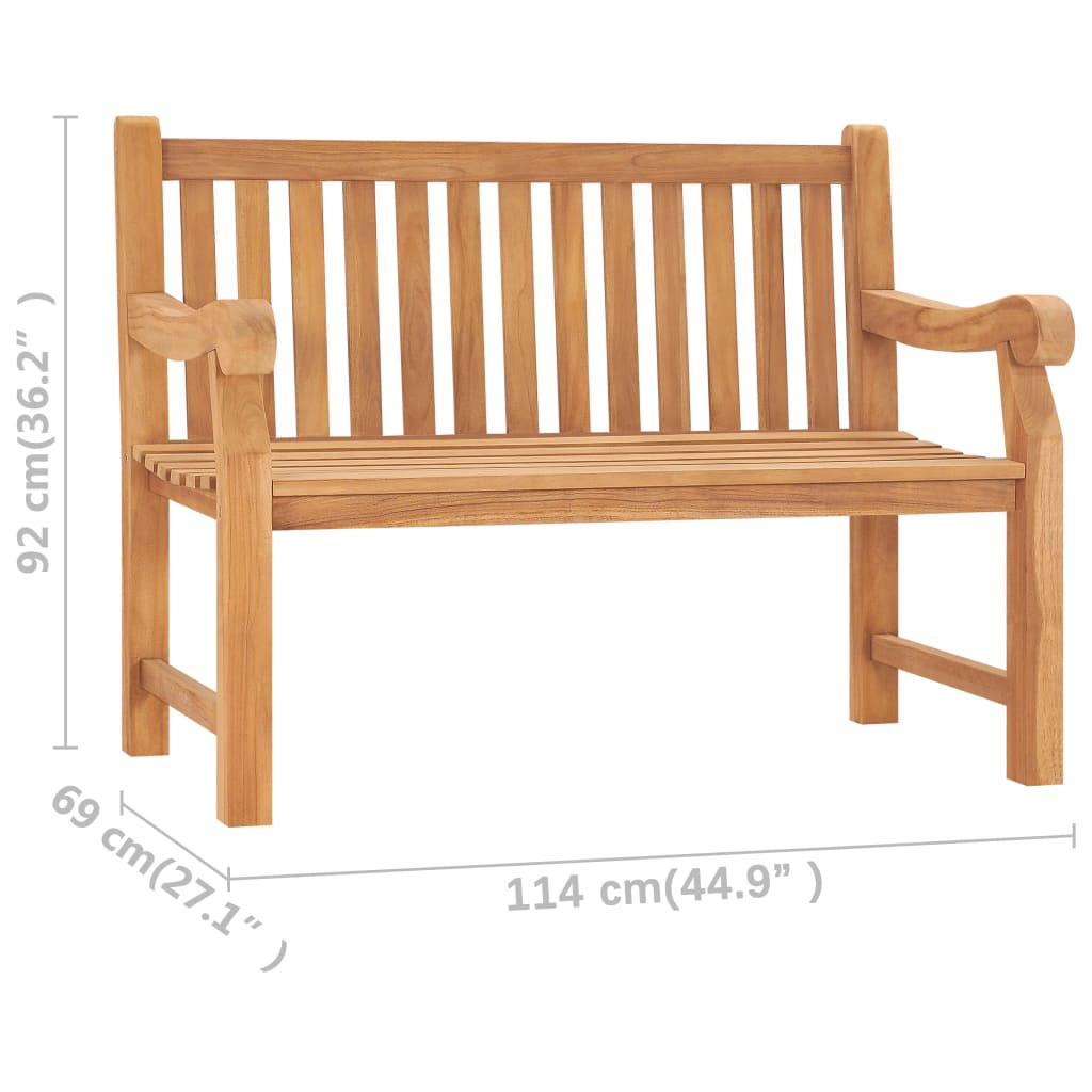 Hagebenk 114 cm heltre teak