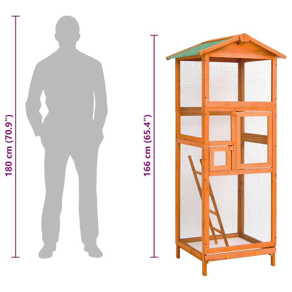 Fuglebur 68x62x166 cm heltre gran vidaXL