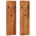 Veggmonterte klesstativer 2 stk 36x3x110 cm heltre akasie