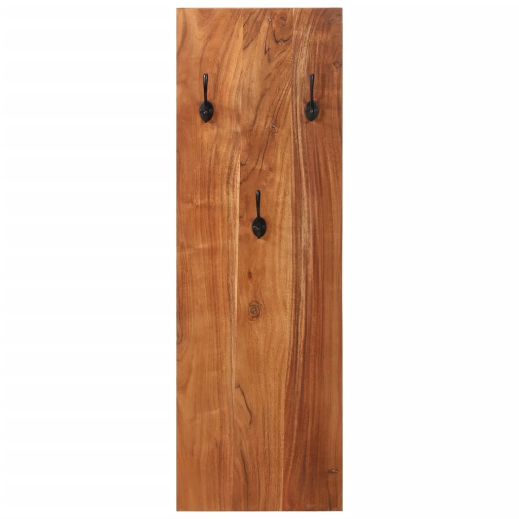 Veggmonterte klesstativer 2 stk 36x3x110 cm heltre akasie
