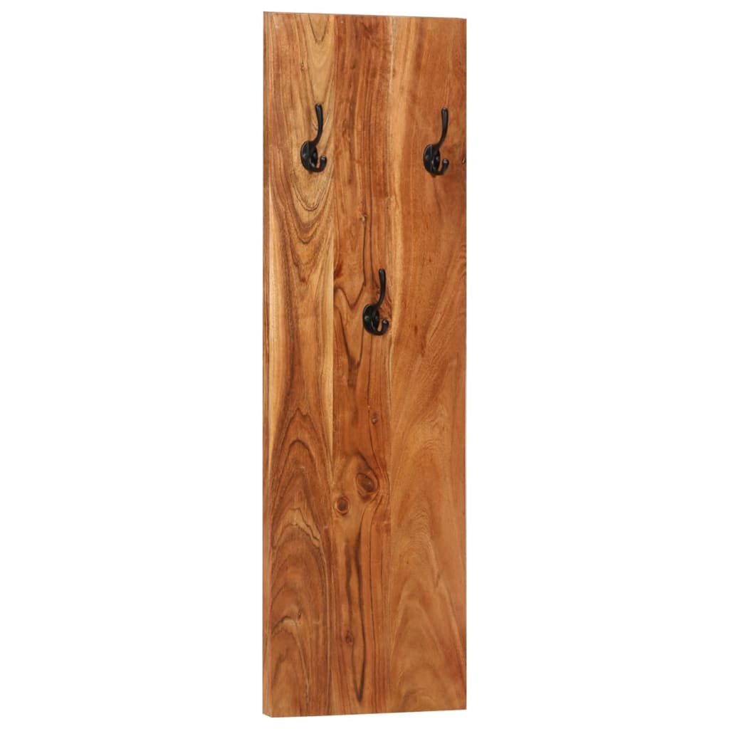 Veggmonterte klesstativer 2 stk 36x3x110 cm heltre akasie