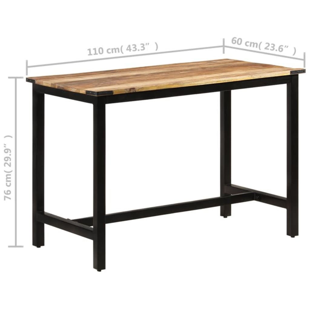 Spisebord 110x60x76 cm heltre mango