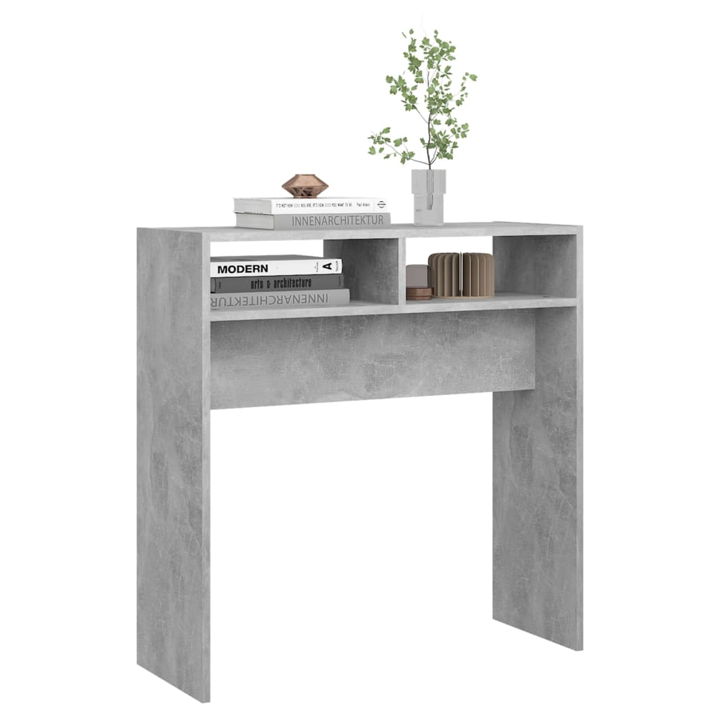 Konsollbord betonggrå 78x30x80 cm konstruert tre
