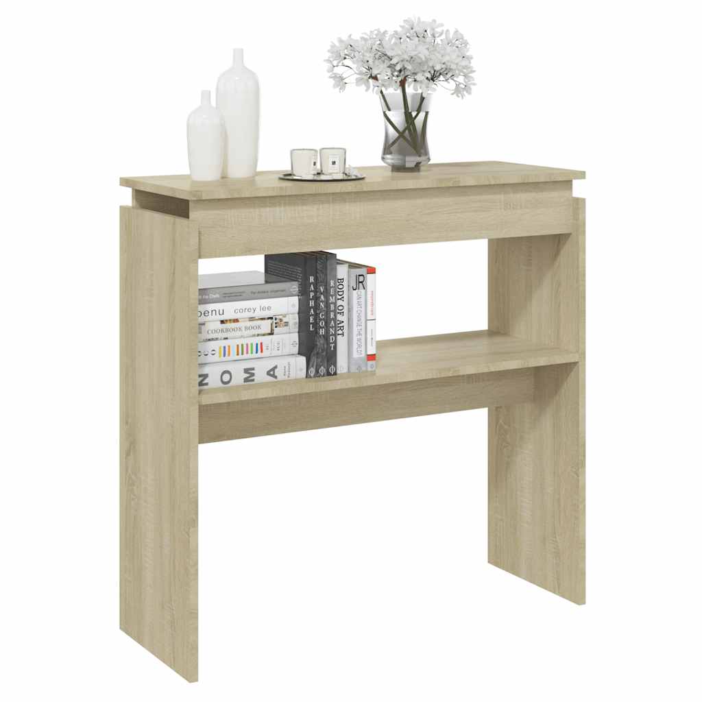 Konsollbord sonoma eik 80x30x80 cm konstruert tre