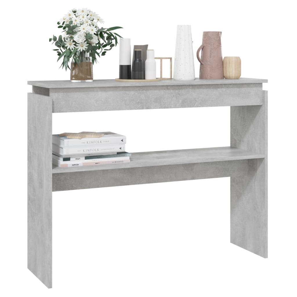 Konsollbord betonggrå 102x30x80 cm konstruert tre