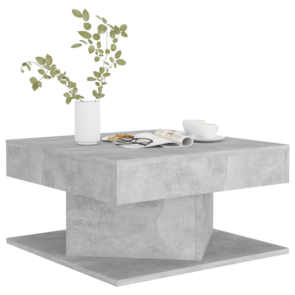 Salongbord betonggrå 57x57x30 cm konstruert tre