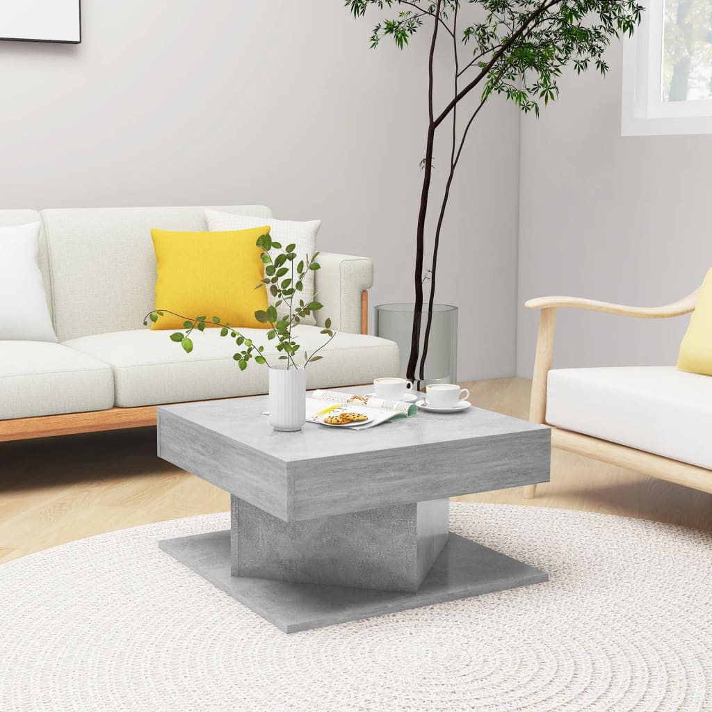 Salongbord betonggrå 57x57x30 cm konstruert tre