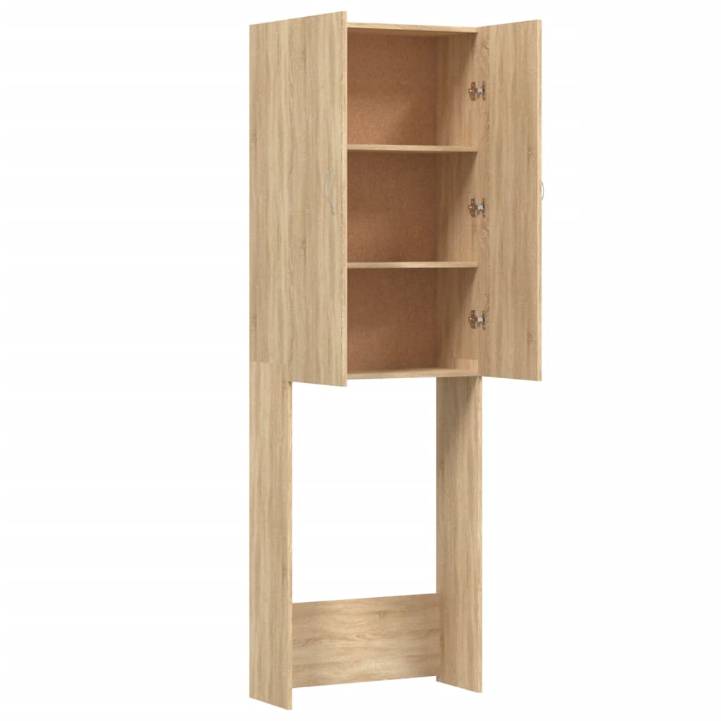 Vaskemaskinskap sonoma eik 64x25,5x190 cm vidaXL