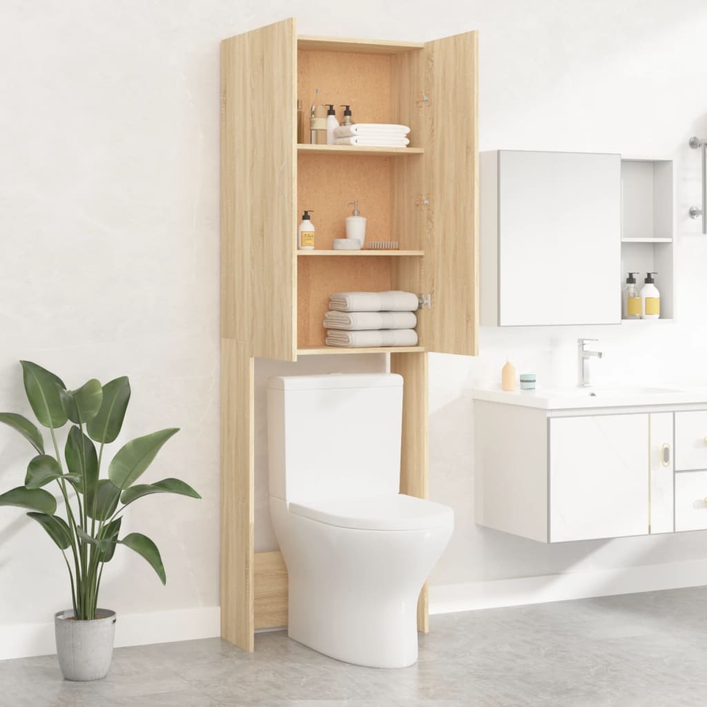Vaskemaskinskap sonoma eik 64x25,5x190 cm vidaXL