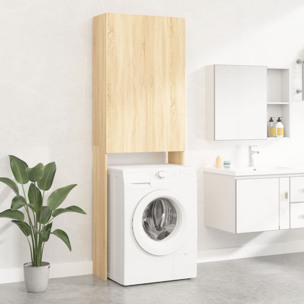 Vaskemaskinskap sonoma eik 64x25,5x190 cm vidaXL