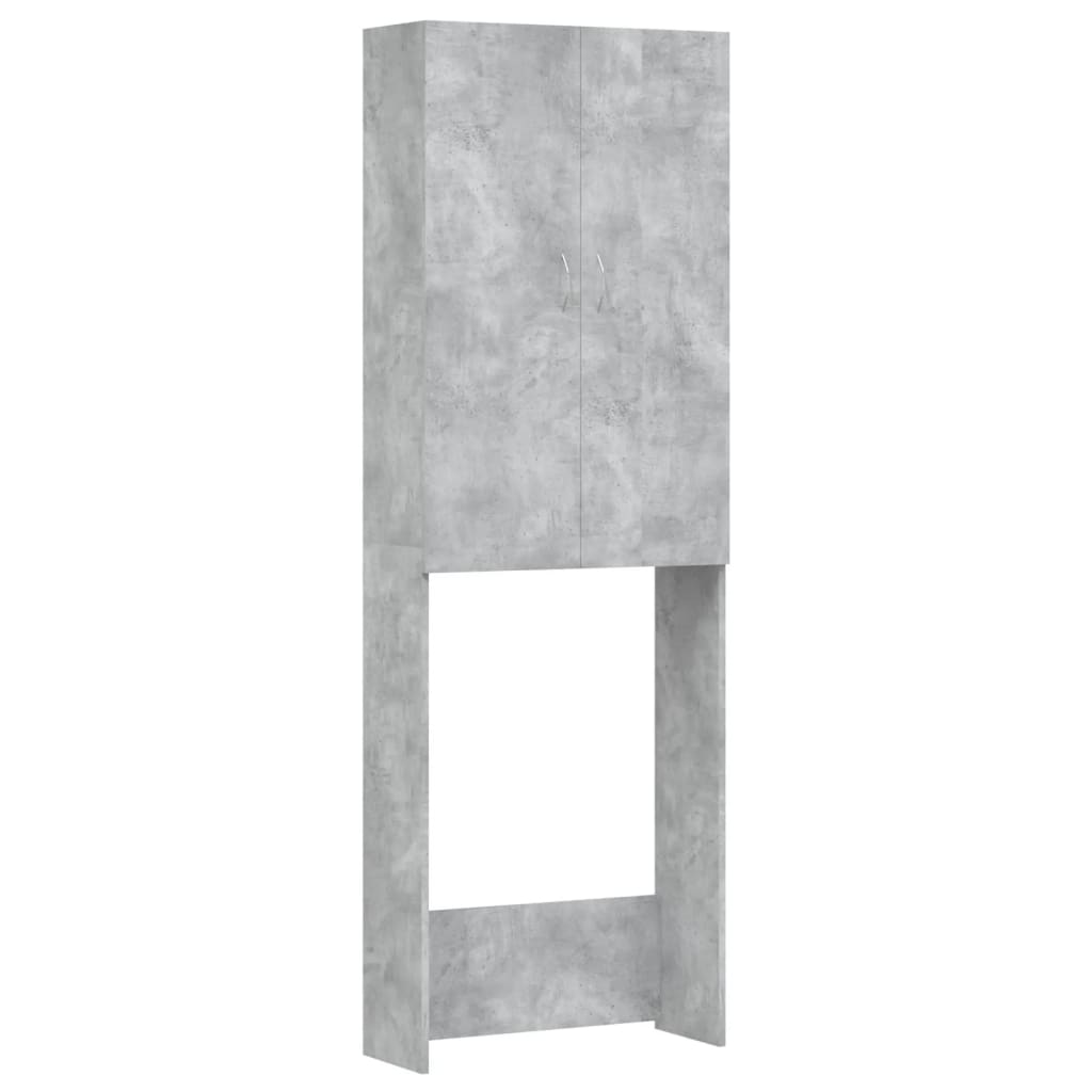 Vaskemaskinskap betonggrå 64x25,5x190 cm