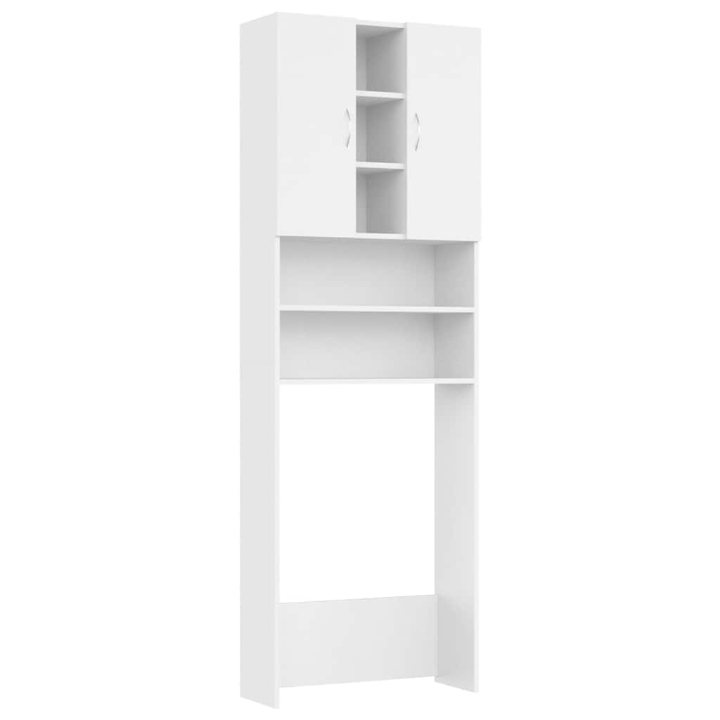 Vaskemaskinskap hvit 64x25,5x190 cm vidaXL