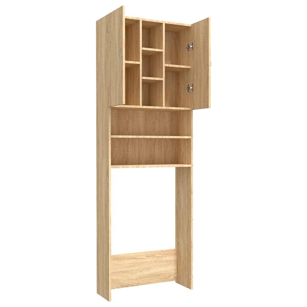 Vaskemaskinskap sonoma eik 64x25,5x190 cm
