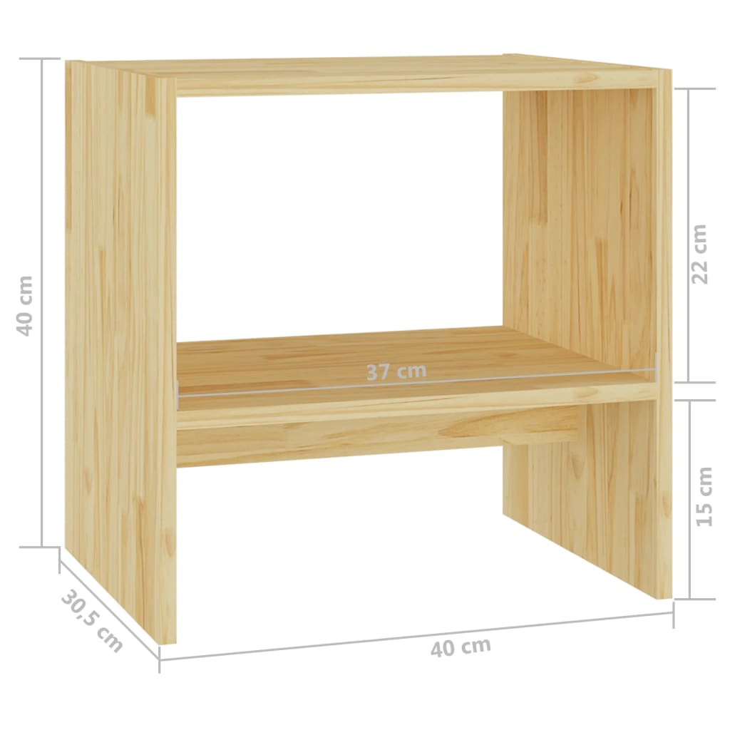 Nattbord 2 stk 40x30,5x40 cm heltre furu