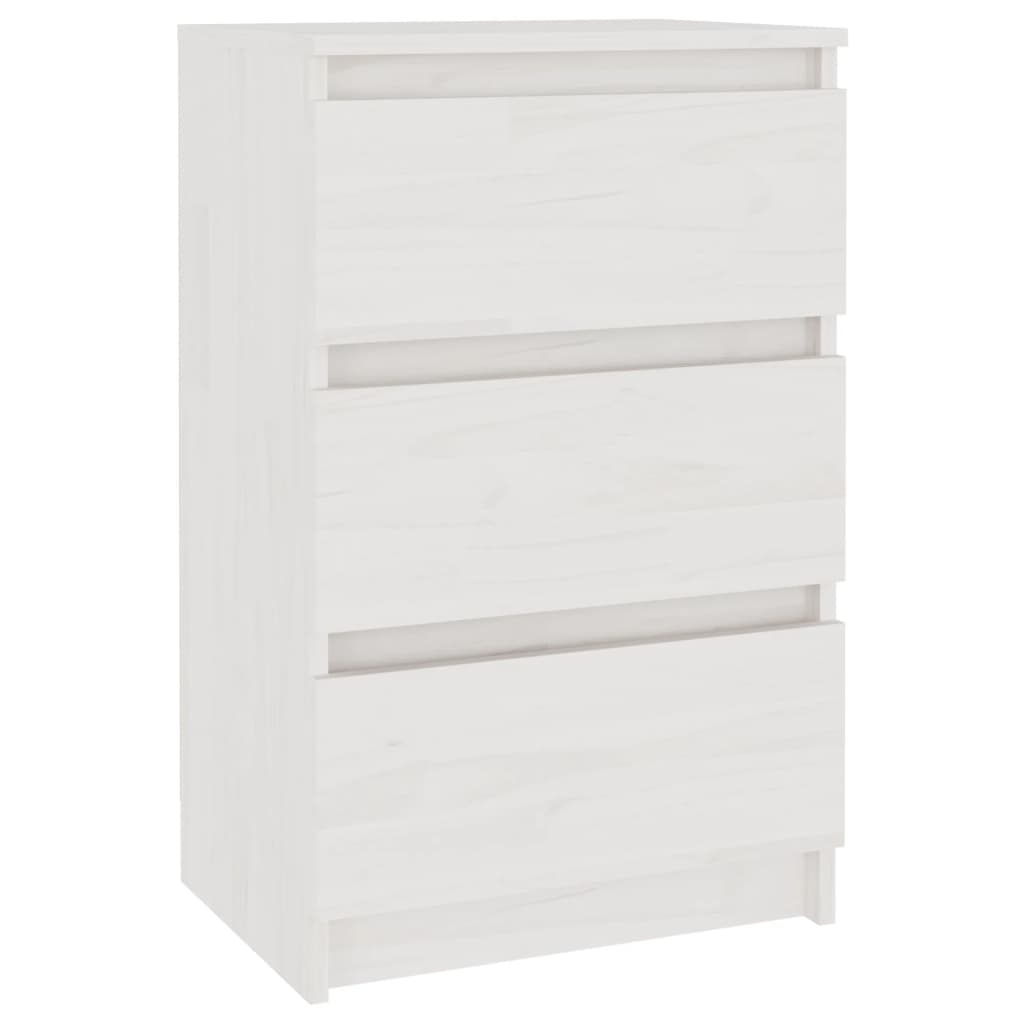 Nattbord hvit 40x29,5x64 cm heltre furu