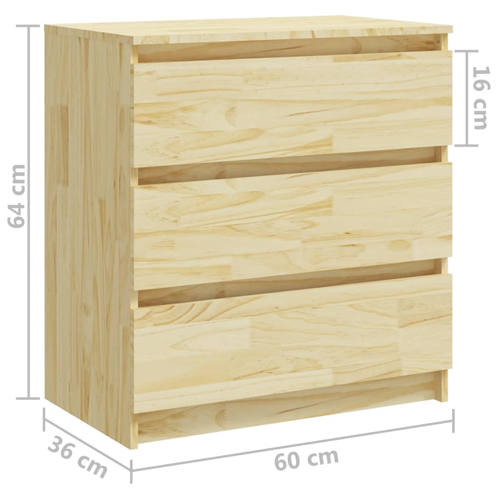 Nattbord 60x36x64 cm heltre furu vidaXL