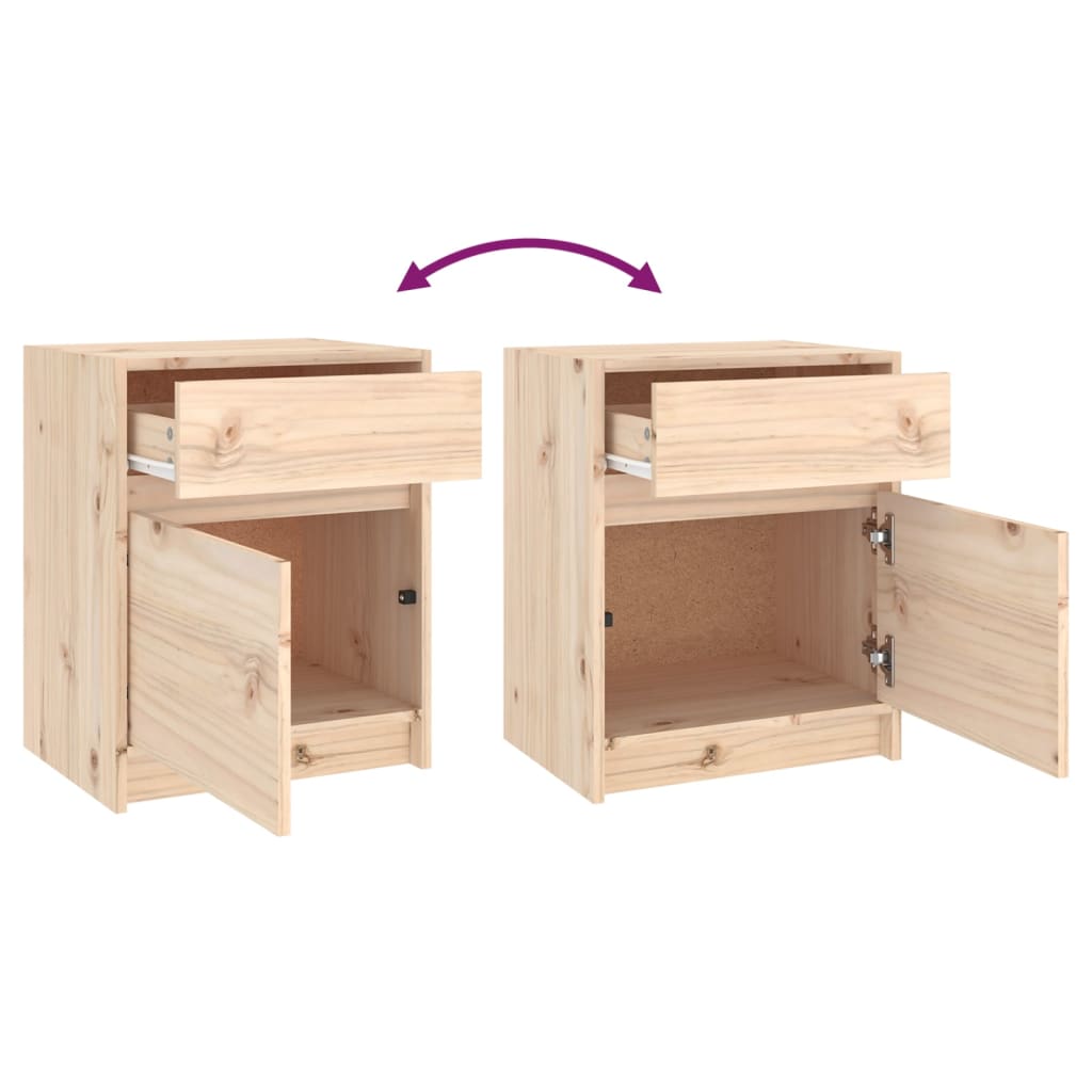 Nattbord 2 stk 40x31x50 cm heltre furu