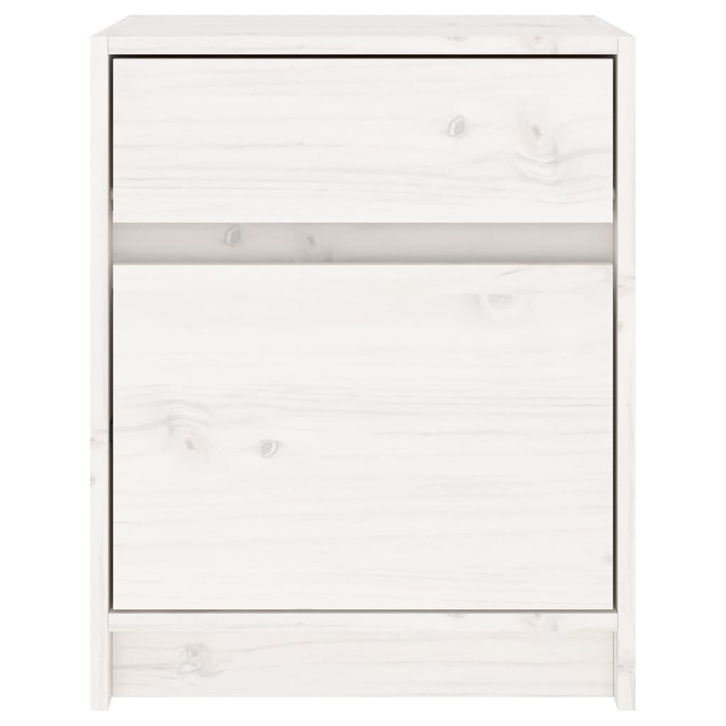 Nattbord hvit 40x31x50 cm heltre furu