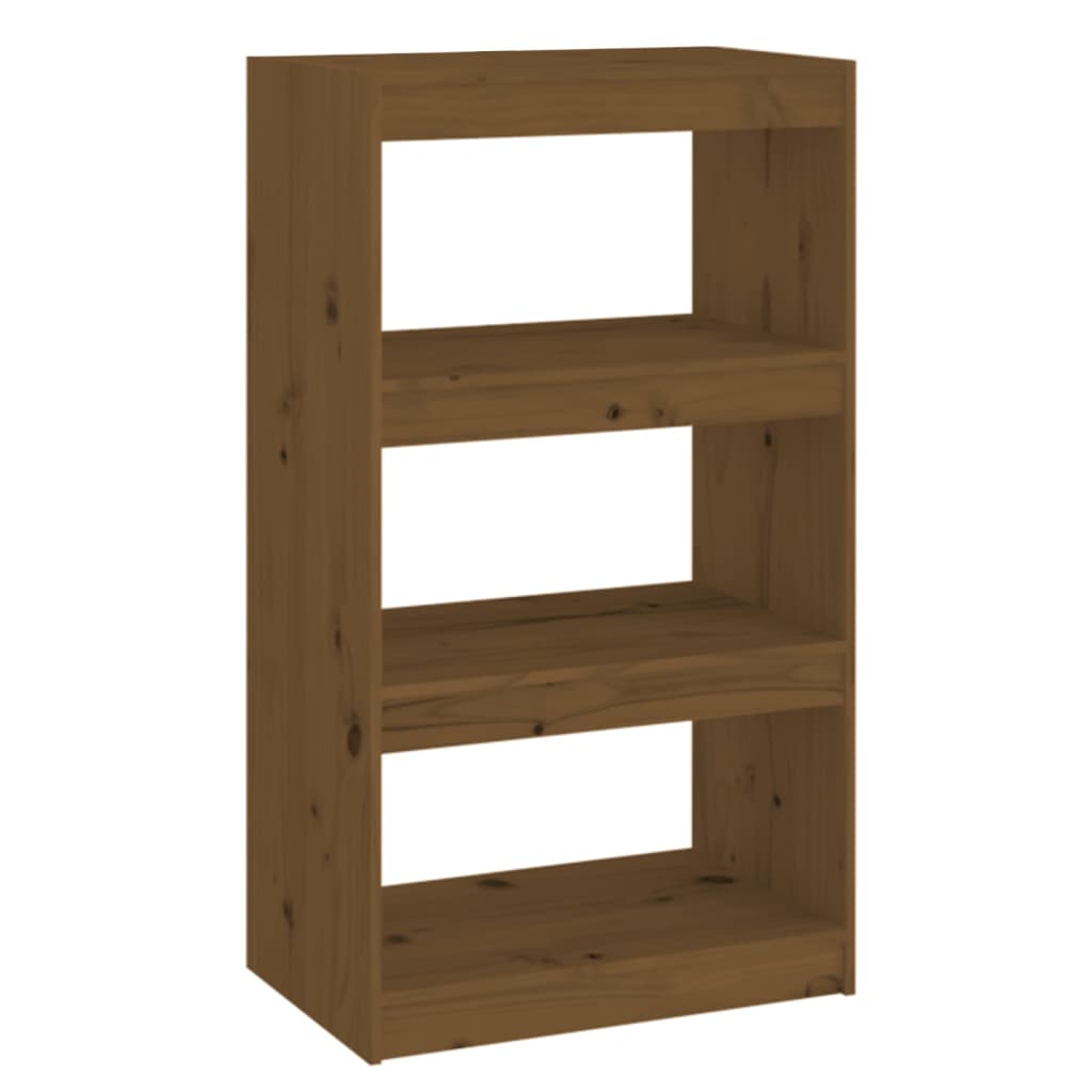 Bokhylle/romdeler honningbrun 60x30x103,5 cm heltre furu