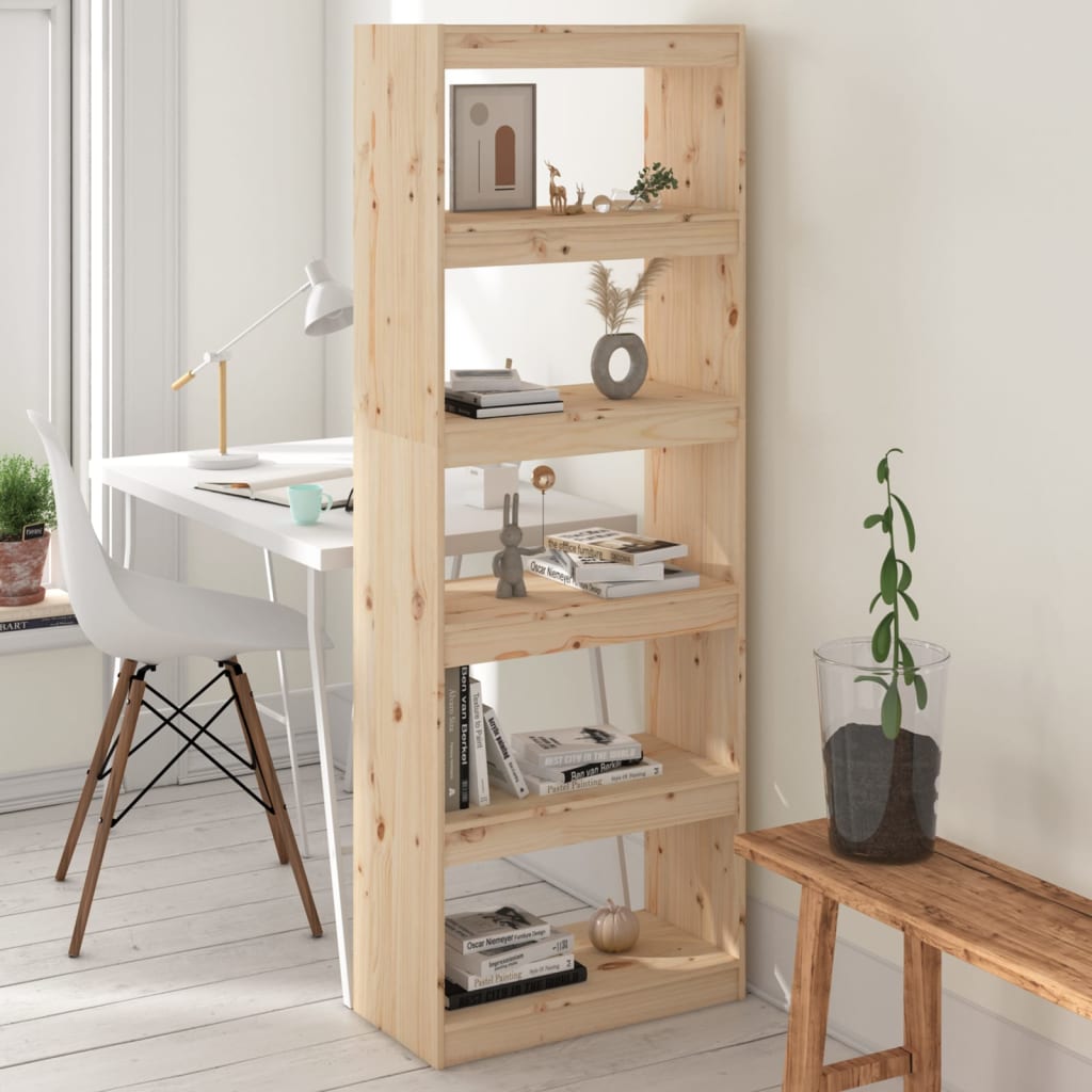 Bokhylle/romdeler 60x35x167 cm heltre furu