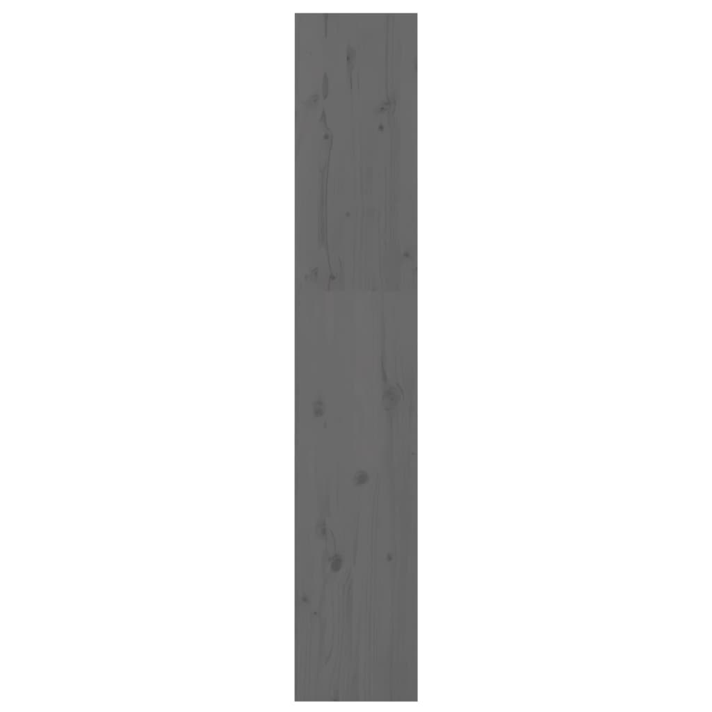 Bokhylle/romdeler grå 60x30x167,5 cm heltre furu