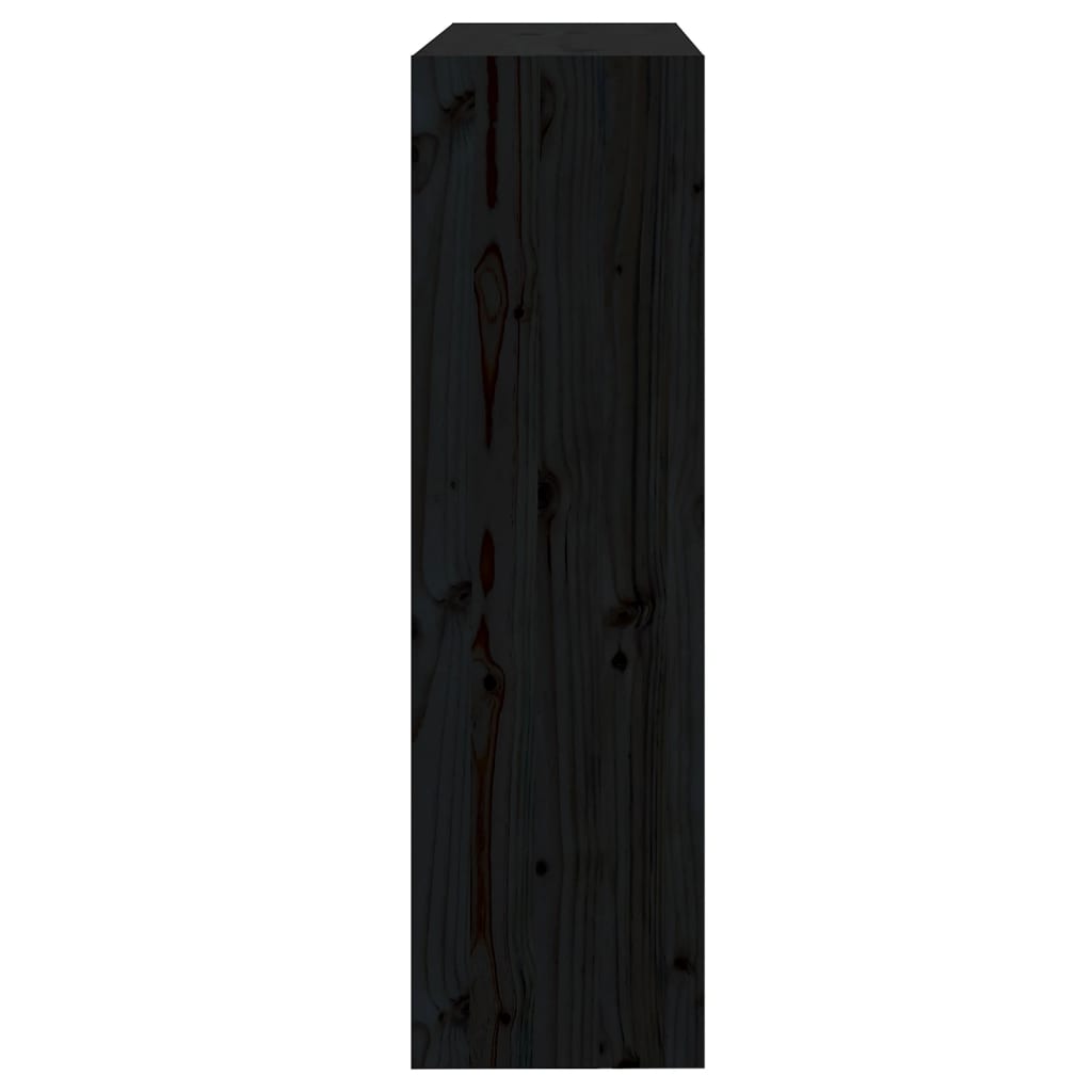 Bokhylle/romdeler svart 80x30x103,5 cm heltre furu